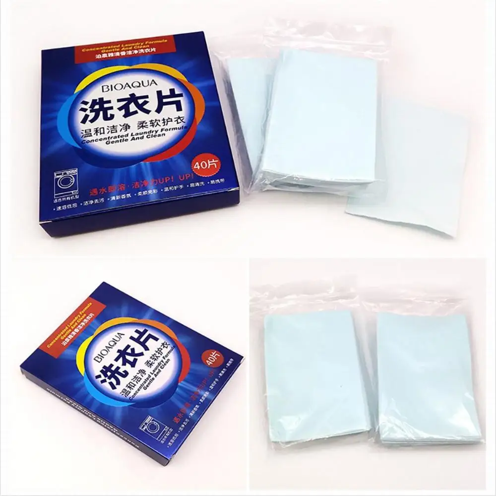 40pcs/Box For Washing Machine Household Laundry Detergent Sheet Cleaner Washing Powder Cleaning Suppiles