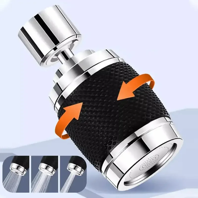 360-Degree Swivel Splash-Proof Faucet Aerator Splash Filter Faucet Extender Three-speed Adjustable Universal Hot and Cold Faucet