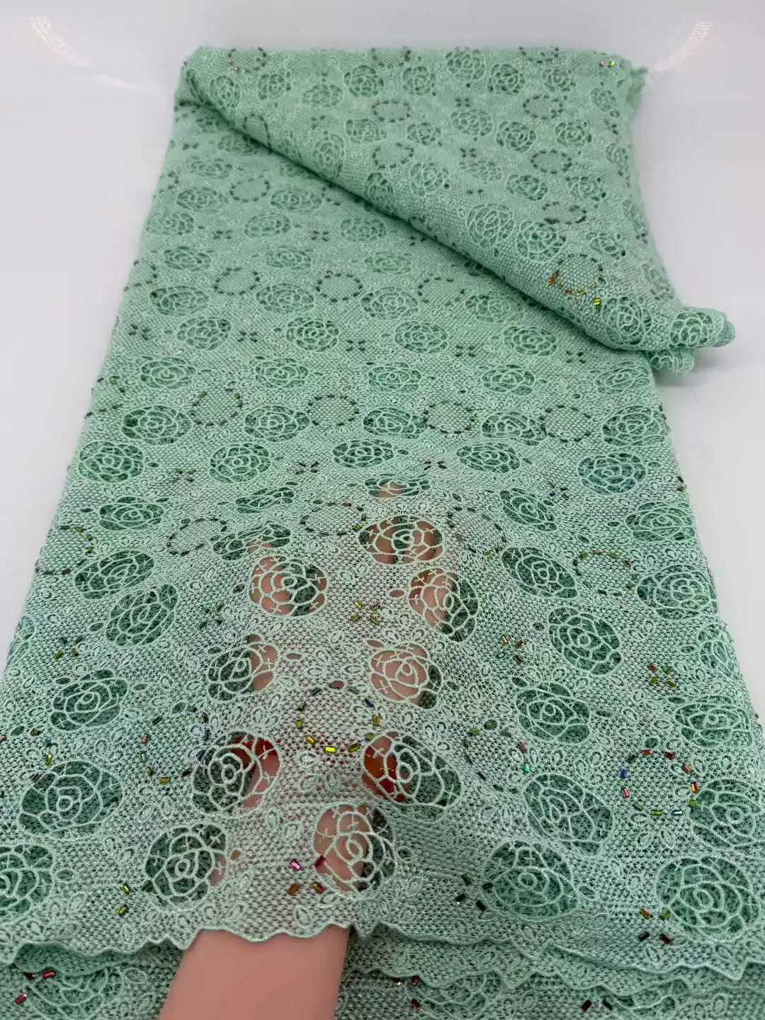 

Африканское гипюровое кружево с вышивкой, растворимое в воде, с стразами, высокое качество, Дубай, для женских банкетных и праздничных платьев, для шитья