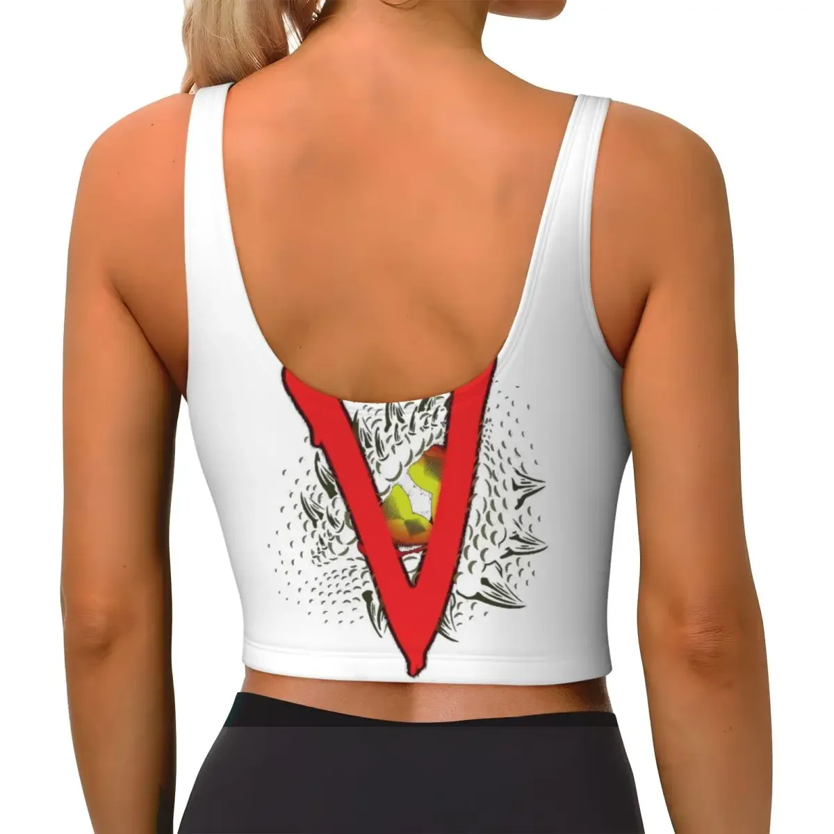 Custom V The Visitors Insignia Women Sports Bra High Impact Vest Gym Workout Yoga Crop Tank Tops