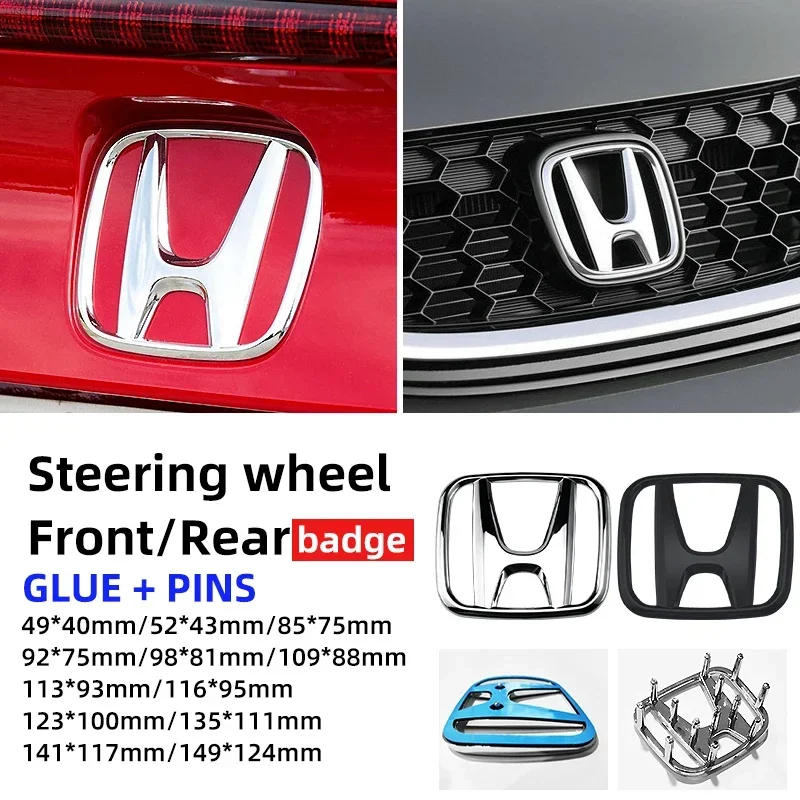 ABS Car Front Grille Sticker Trunk Emblem Replaced H Badge for Honda CR-V STEPWGN Civic Accord City XR-V Envix ODYSSEY VEZEL Fit