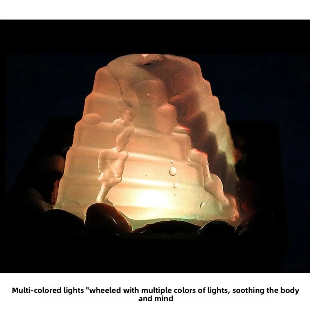 Circulating Water Flow Water Fountain Battery/Plugged in ABS Flowing Water Ornaments Micro Landscape Chinese Fengshui Waterfalls - view 4