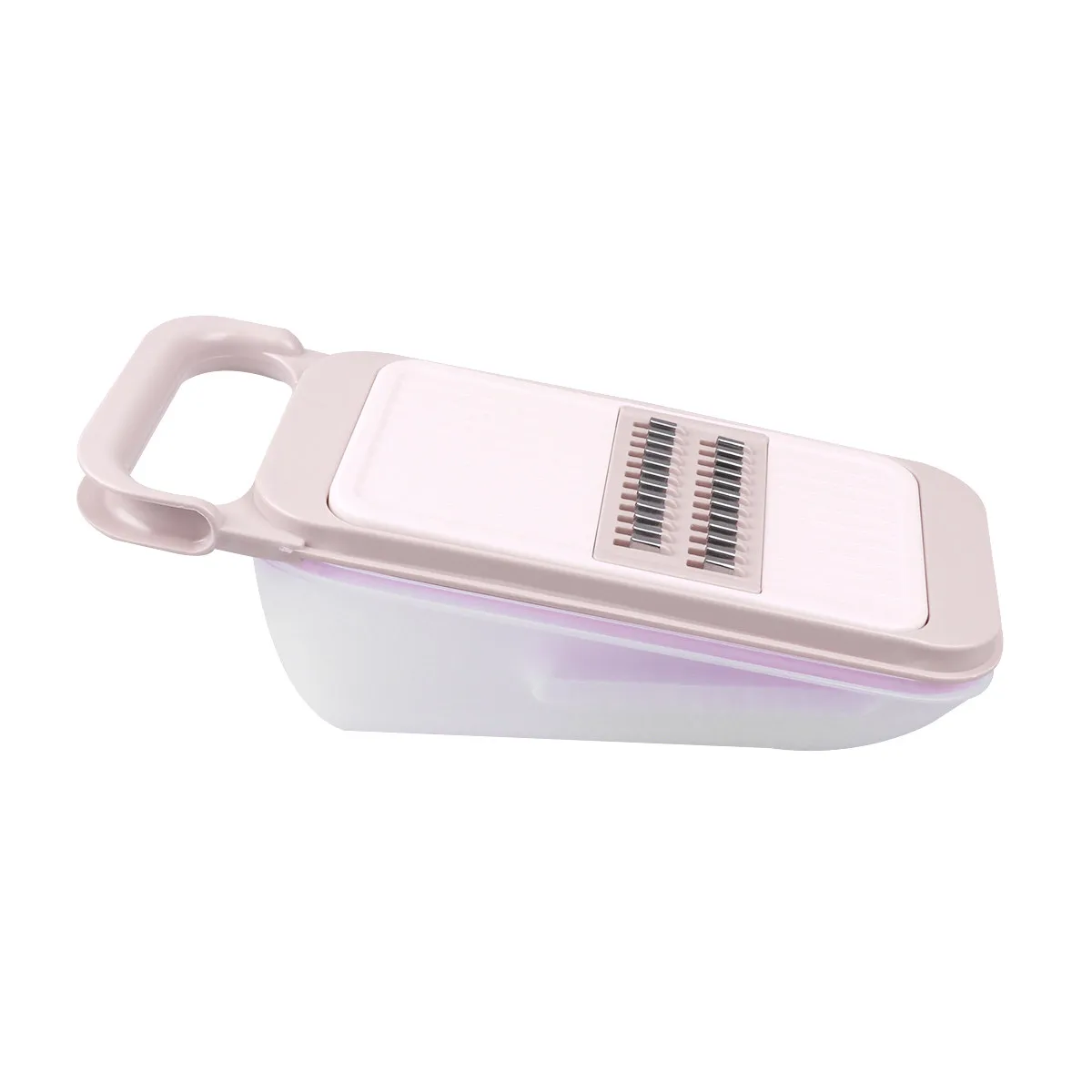 Rallador Multifunción con Marco de Plástico y Tres Cuchillas, Cortador de Juliana, Rebanador de Tomate, Pepino y Zanahoria, Utensilios de Cocina para Frutas