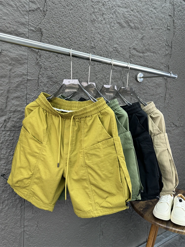 

Men's Casual Loose Workwear ort Pants Summer Faion Pure Color Thin Breathable Five-Point Pants Comfortable Loose Fit