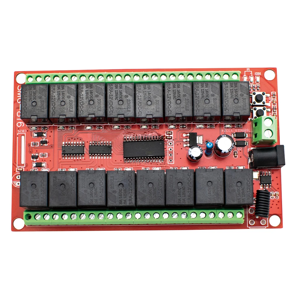 모터 LED 경적 스위치용 RF 무선 리모컨 스위치, 16 채널 송신기 리시버 모듈, DC 12V, 24V, 16 채널, 433MHz