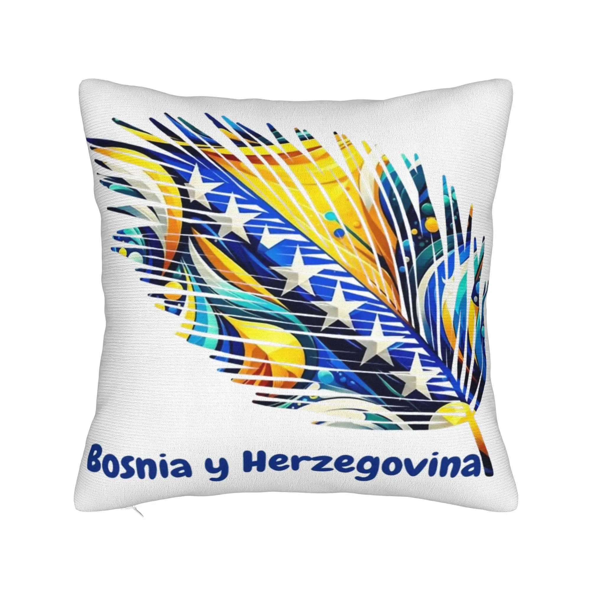 Decorative Pillowcase Bosnia and Herzegovina Flag Merchandise Home  Throw Pillow Case Cover Zippered Multi-Size