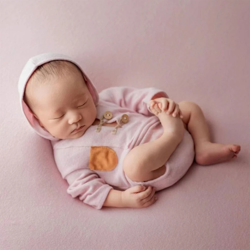 RIRI Newborn Photoshooting Props Infant Photo Outfit Long Sleeved Romper Shower Gift