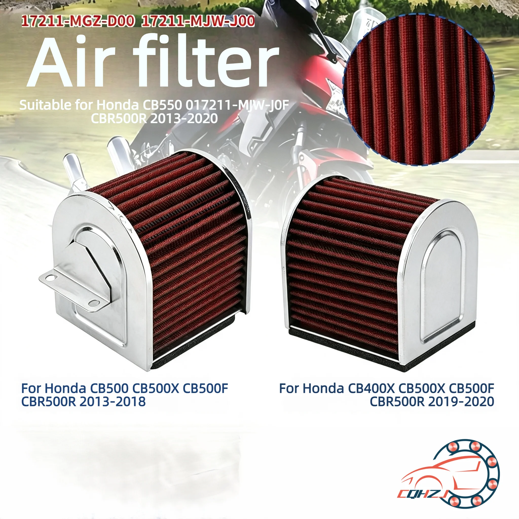 CQHZJ Motorcycle Washable High Flow Air Filter For Honda CB500X CB500F CBR500R 2013-2018 KOVE 400 500 525 CB500X 2019
