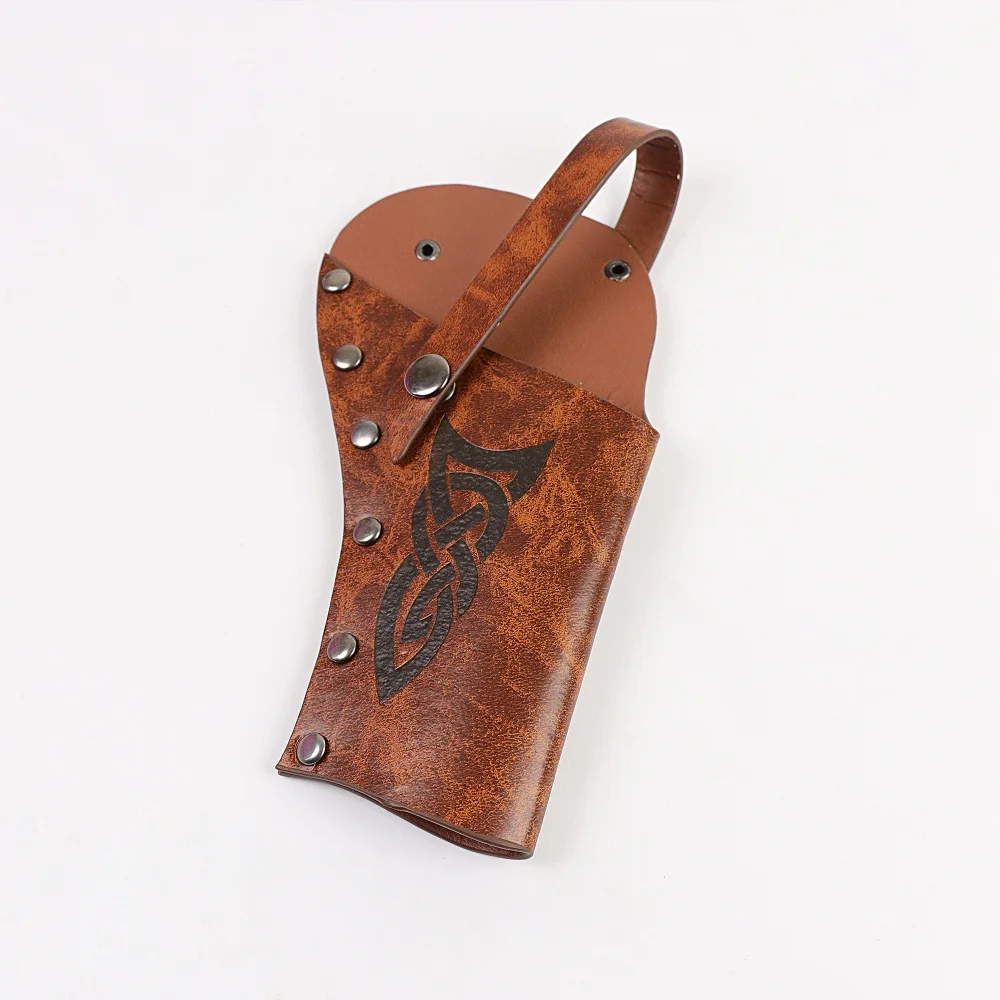 Halloween Medieval PU Leather Waist Pouch Vintage Braided Belt Bag Pirate LARP Cosplay Party Dress-up Prop Accessory view 2