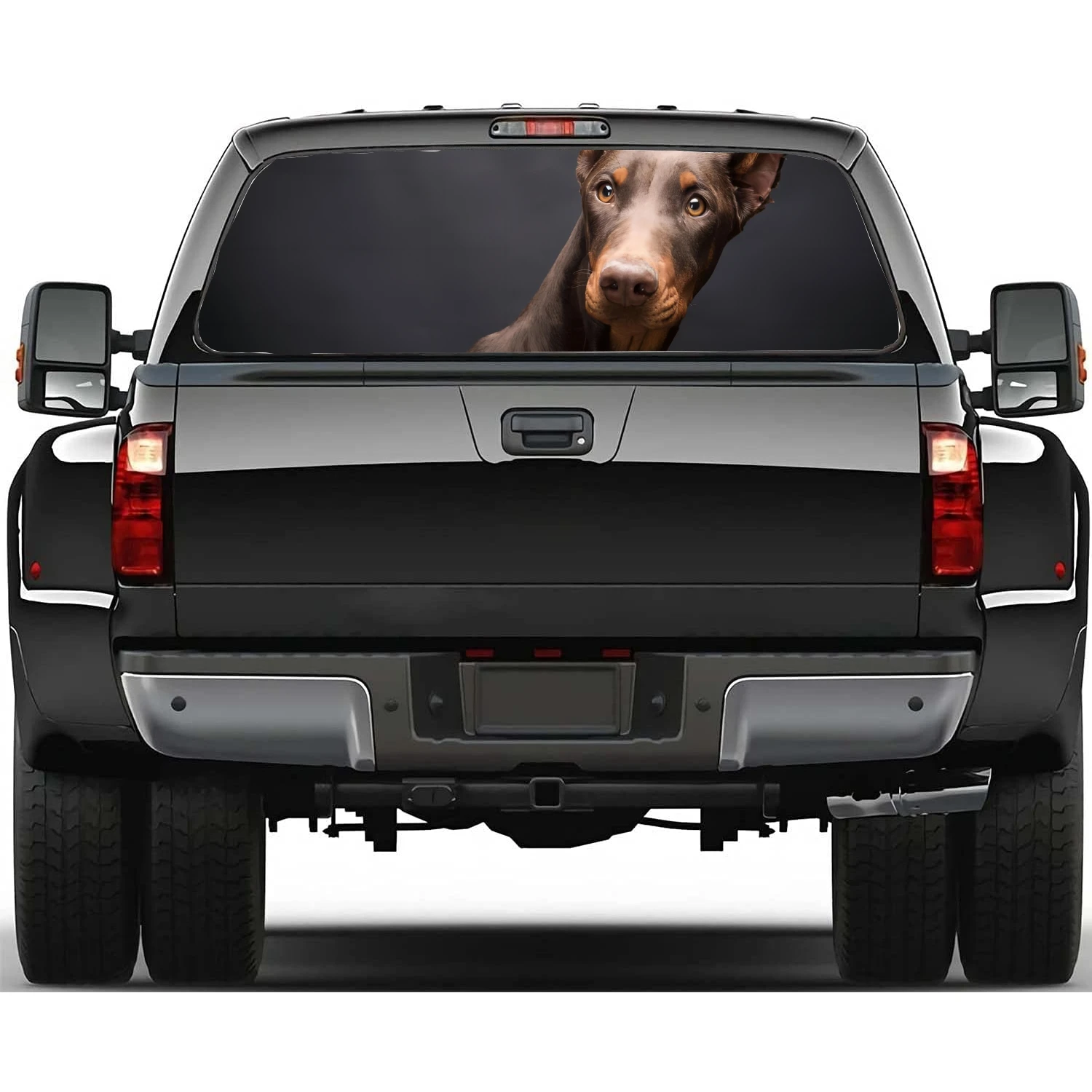 Doberman Pinscher Car window decal sticker graphic decoration truck perforated vinyl painting universal wrap decal