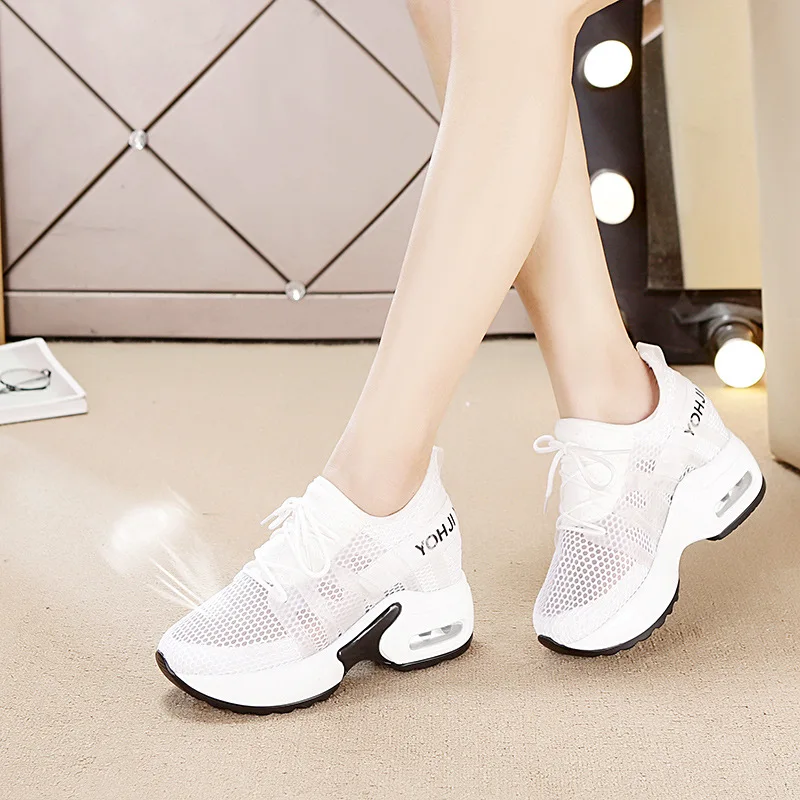 Fujin Wedge Boots Summer Sandals Shoes Boots Platform Wedge Heel Air Mesh Sock for Women Female Summer Sneakers Zapatos De Mujer