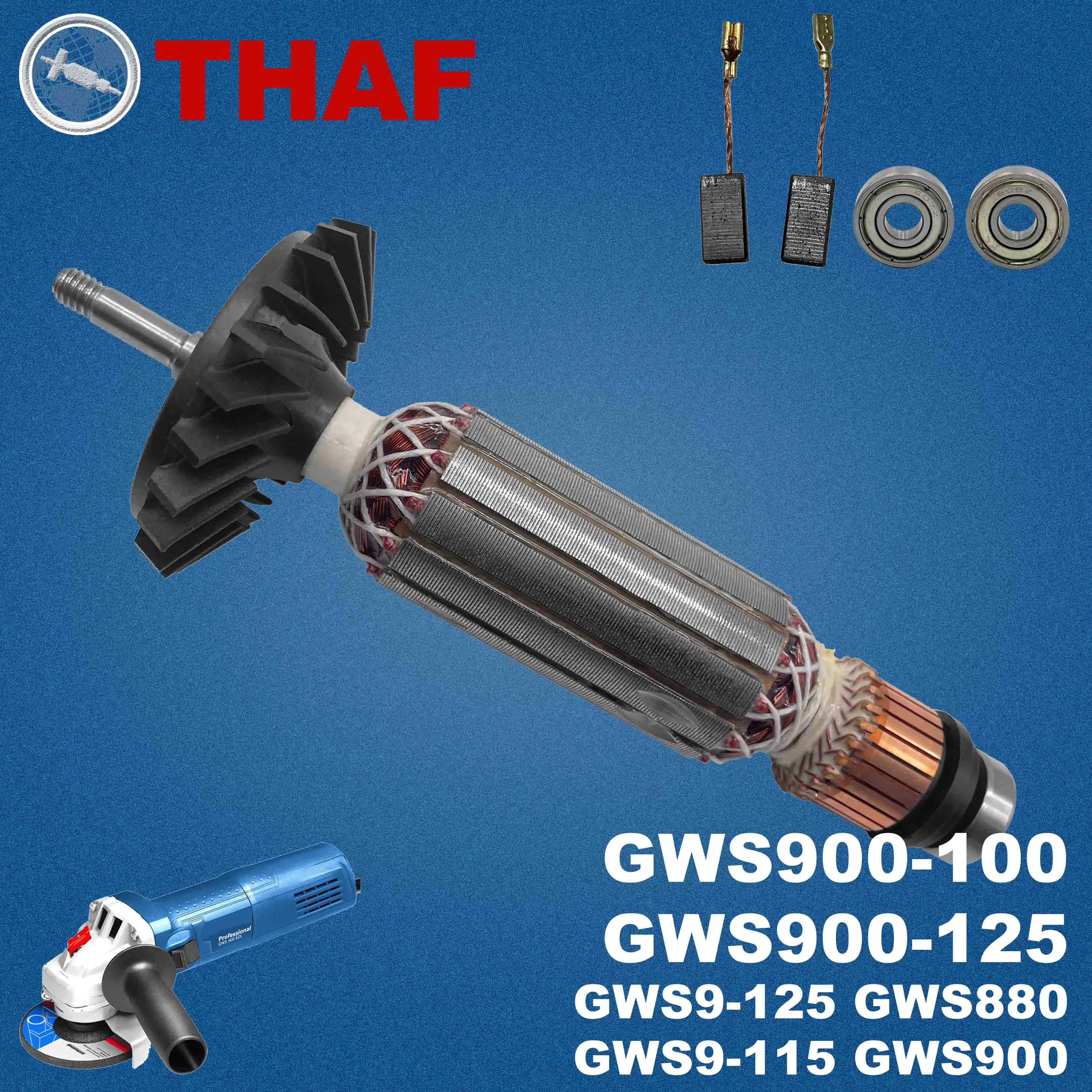 AC 220V 240V GWS900-100 GWS900-125 Armadura Rotor para BOSCH GWS9-115 GWS9-125 Combi Rebarbadora Peças de reposição Esmerilhadeira GWS 900-100 GWS 900-125