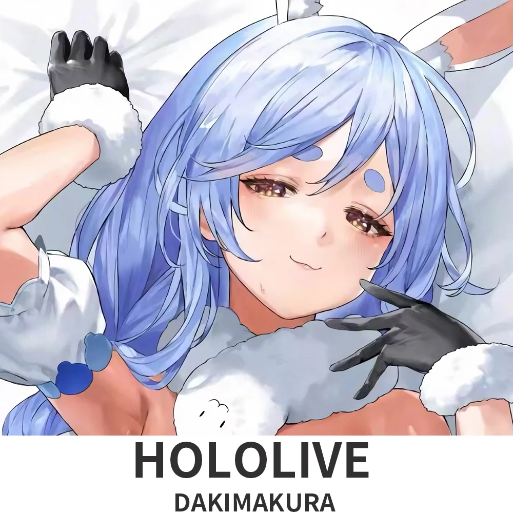 Youtuber Dakimakura Hololive Usada Pekora Anime Cartoon Figure Printed Pillowcase For Living Room Bedroom