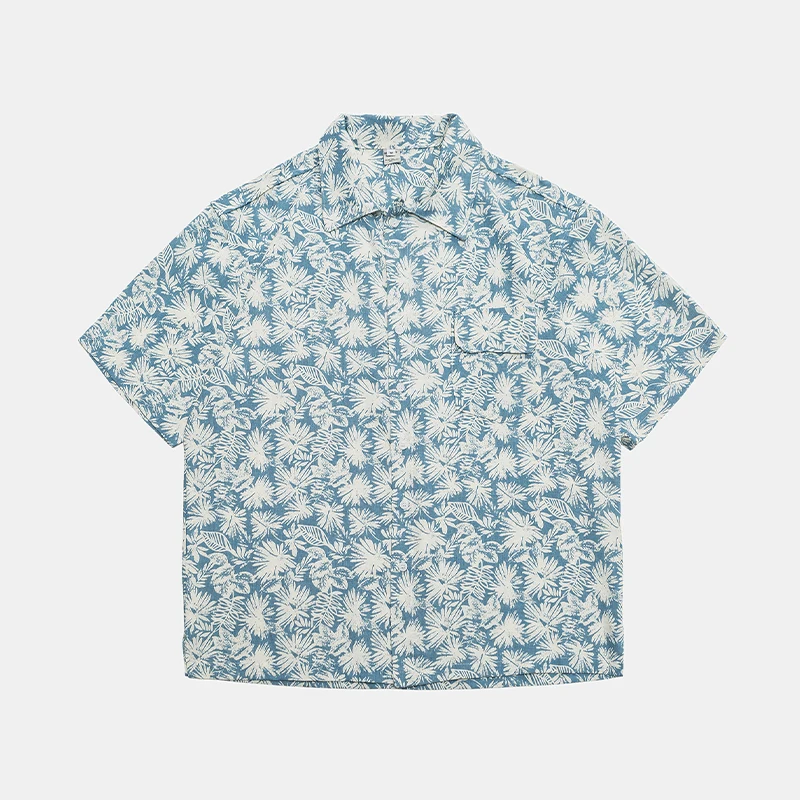 Chemise ample à manches courtes pour hommes, en coton et lin, imprimée, décontractée, respirante, confortable, pour vacances, plage, nouvelle collection été 2024