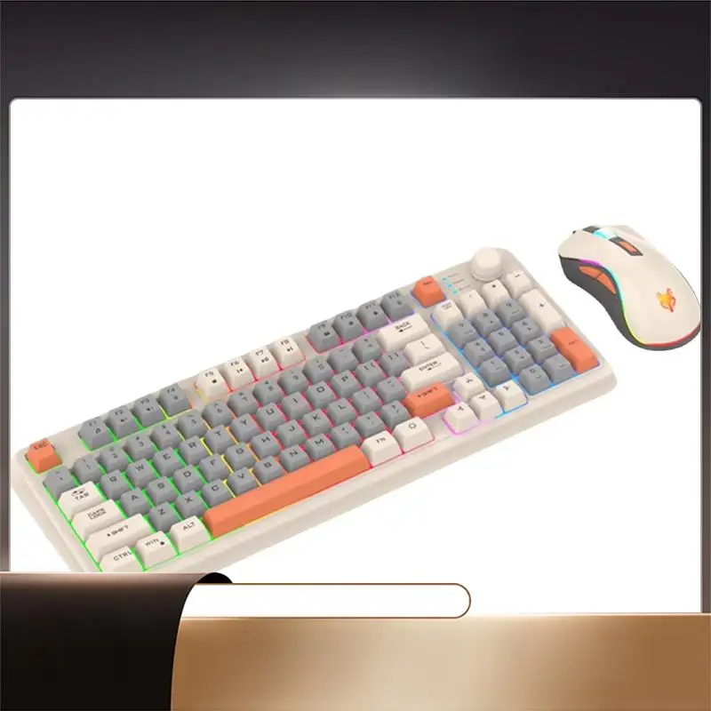 

XUNFOX для дома и офиса с подсветкой K820 USB проводная игровая клавиатура и мышь набор настольных/ноутбуков женская мужская клавиатура-X64A