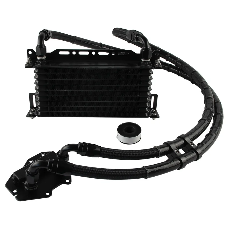 Filteradapter-Montagehalterung Schlauch Ölkühler-Kit 10AN 10 Reihen für BMW 3er G20 G21 G38 320i 330I B38 B48 2.0L 19-24 Schwarz
