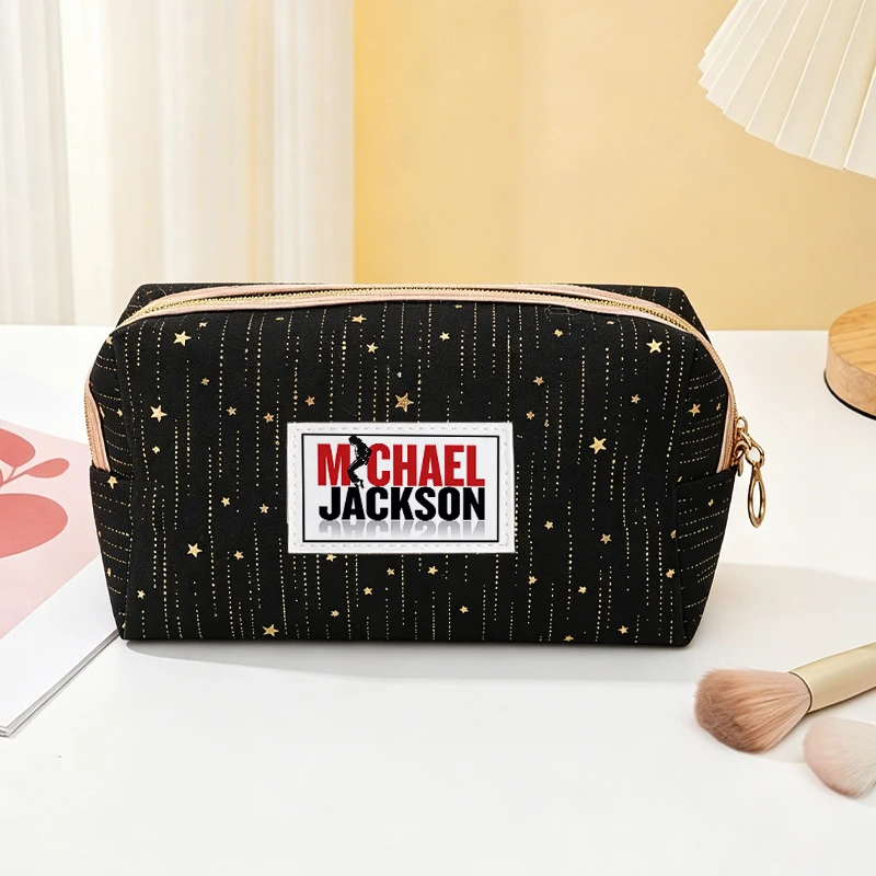 Pop Michael Jackson Women Cosmetic Bag kawaii Makeup Bag Toiletry Bag Female Storage Cases Ladies Makeup Pouch Purse Wallet Gift