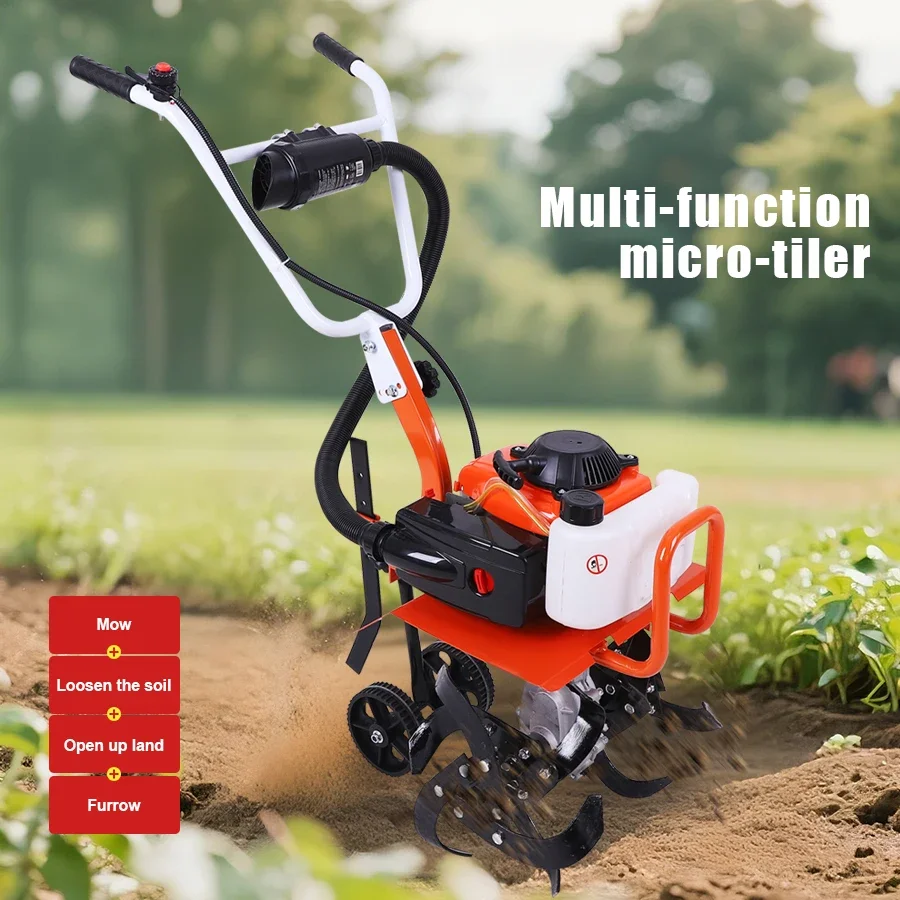 Tungfull Mini Tiller Gas-Power Cultivator Rotary Tiller Machinery Agricultural Garden Tools for Efficient Soil Cultivation
