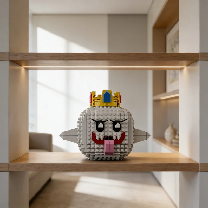 351pcs MOC Mario King Boo Mariose Model Building Blocks Tabletop Decor, Small Decor, Home Decor Office Desk Decor Gift For Him