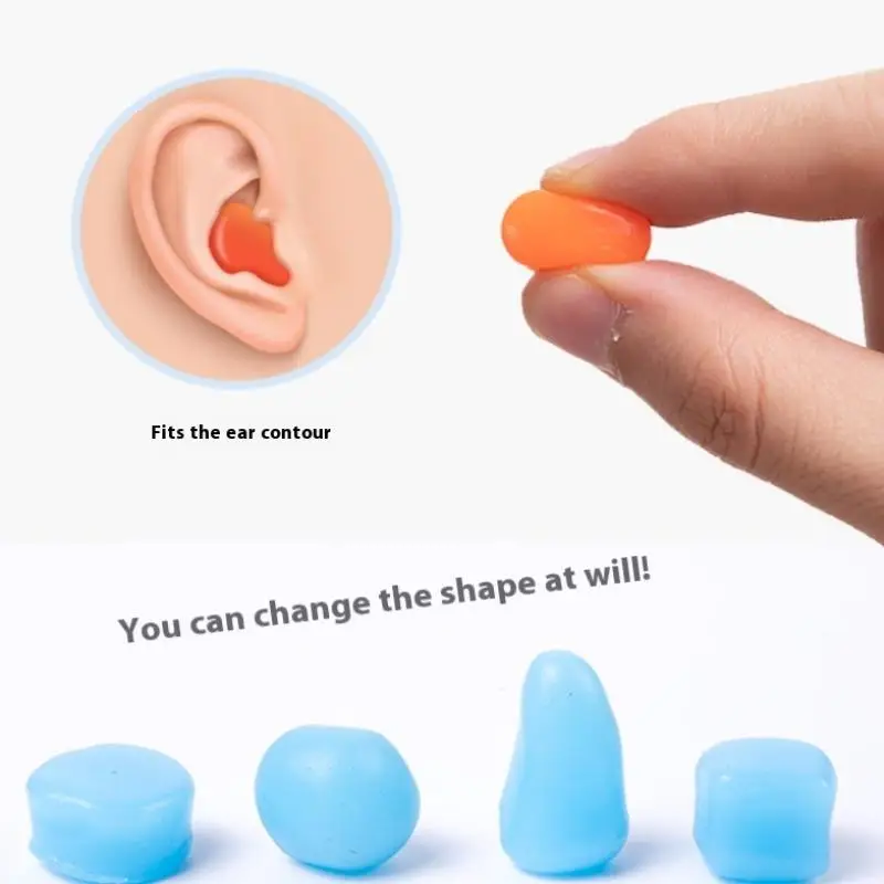 

6Pcs/Box Silicone Mud Children Adults Sleep Earplugs Sound Insulation Noise Reduction Anti-Noise Swimming Waterproof Earplugs