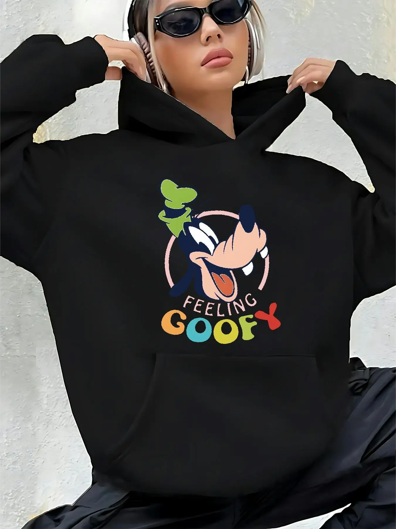 Sudadera con capucha de mujer de Disney, adecuada para el trabajo, compras y hacer ejercicio en casa, estilo casual, patrones divertidos, fácil de cuidar