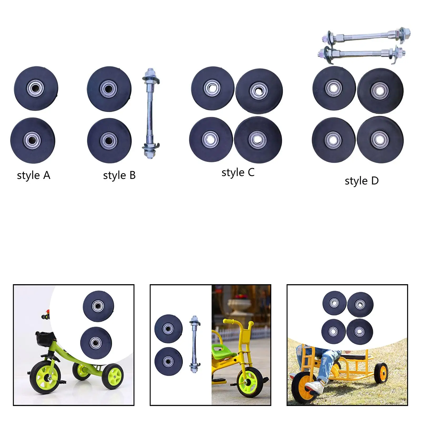 Kids Balance Bike Wheel Bearing Cover Axle Hub Cap Lightweight Plastic Metal Parts for Daily Sliding Protection