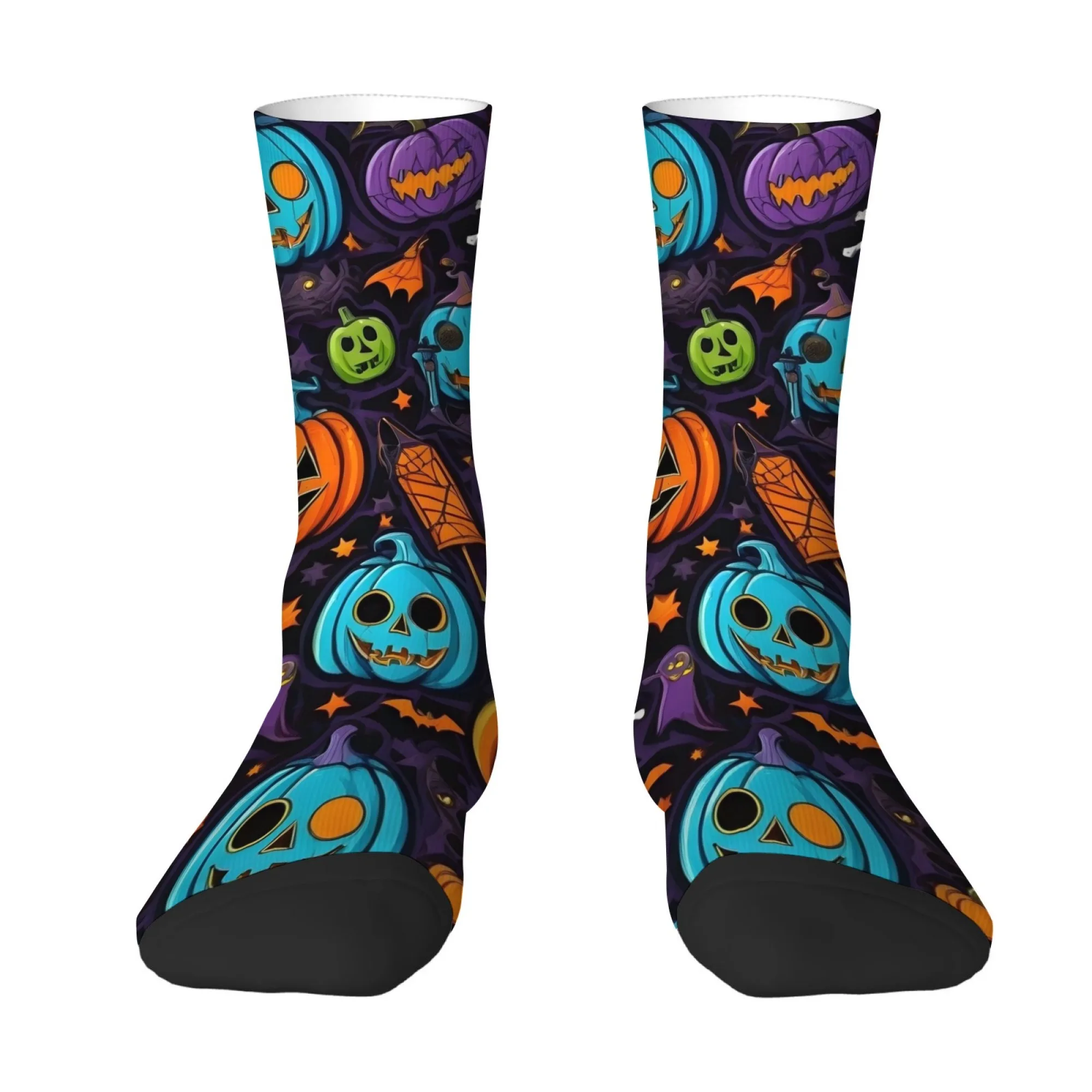 Halloween Skull Print Men's Socks Comfortable Breathable Soft Socks Quirky Hip-hop Style Fashionable Outdoor Casual Socks