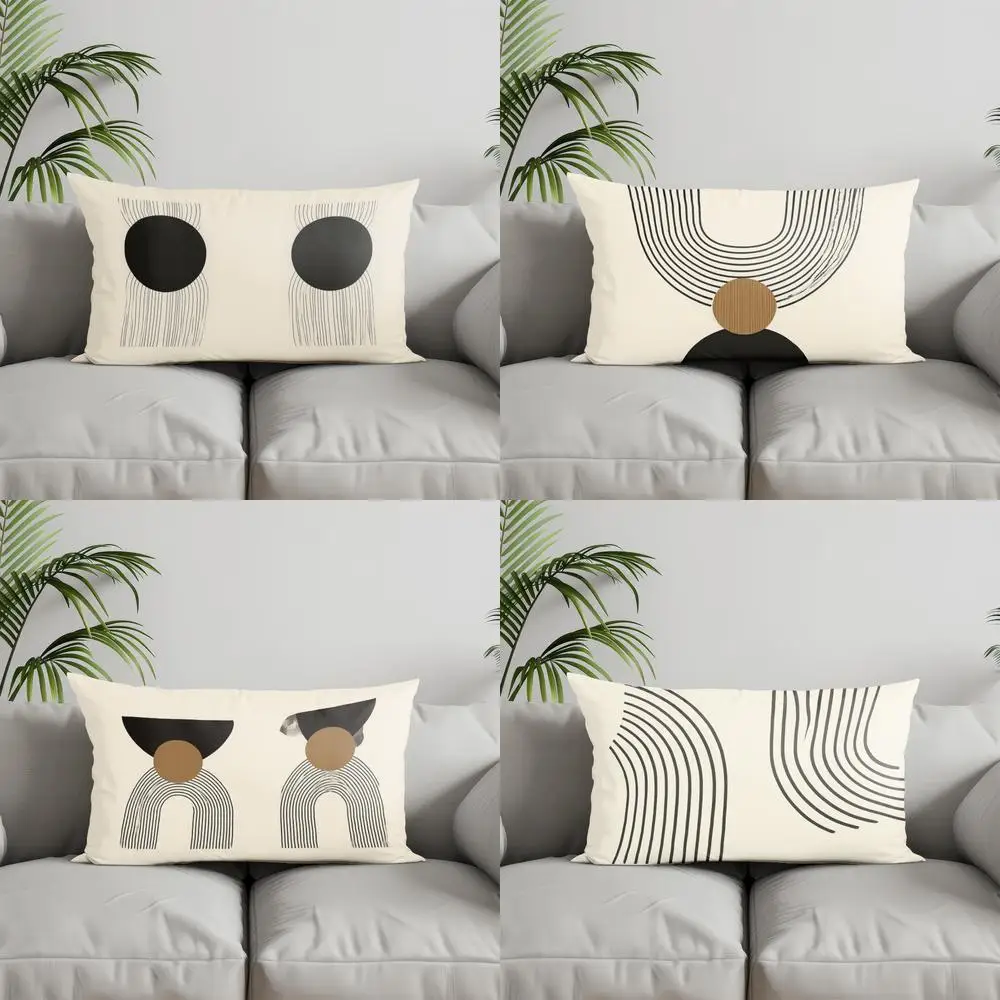 ديكور المنزل وسادة هندسية تجريدية حديثة مناسبة لغرفة النوم وغطاء وسادة السيارة وسادة خلفية مستطيلة