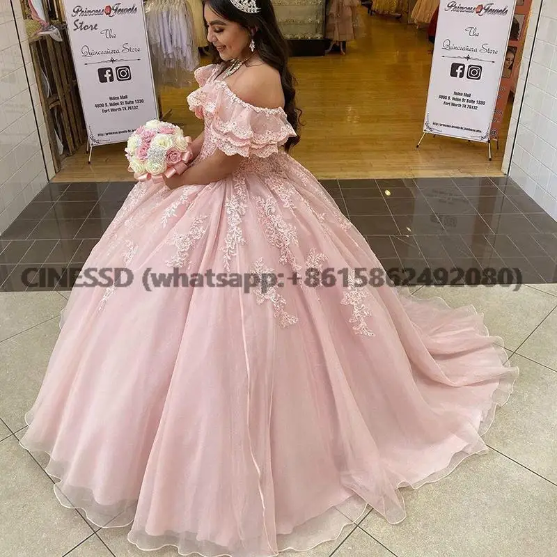 Exquiste vestidos quinceanera rosa, vestido de baile, vestido de baile com renda, barato, plus size, doce 15 anos, vestidos de festa