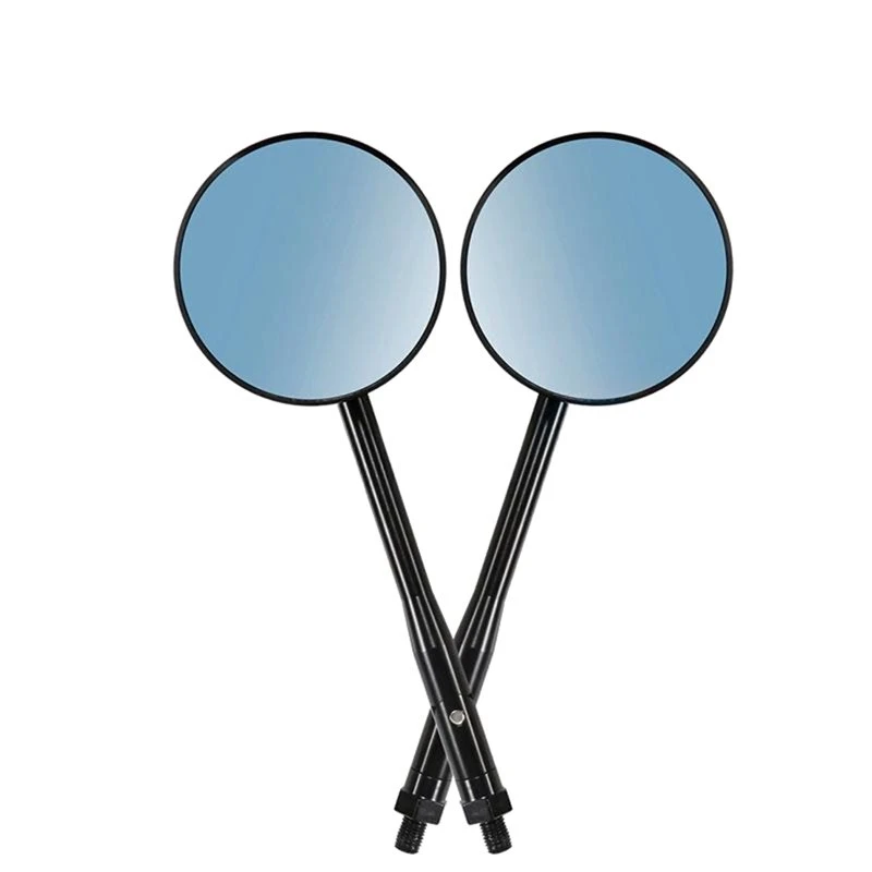 Rearview Mirror Universal Blue Mirror 10MM Motorcycle Side Mirror Retro Scooter Mirror Modification Reflector Mirror 1 Pair-M54K