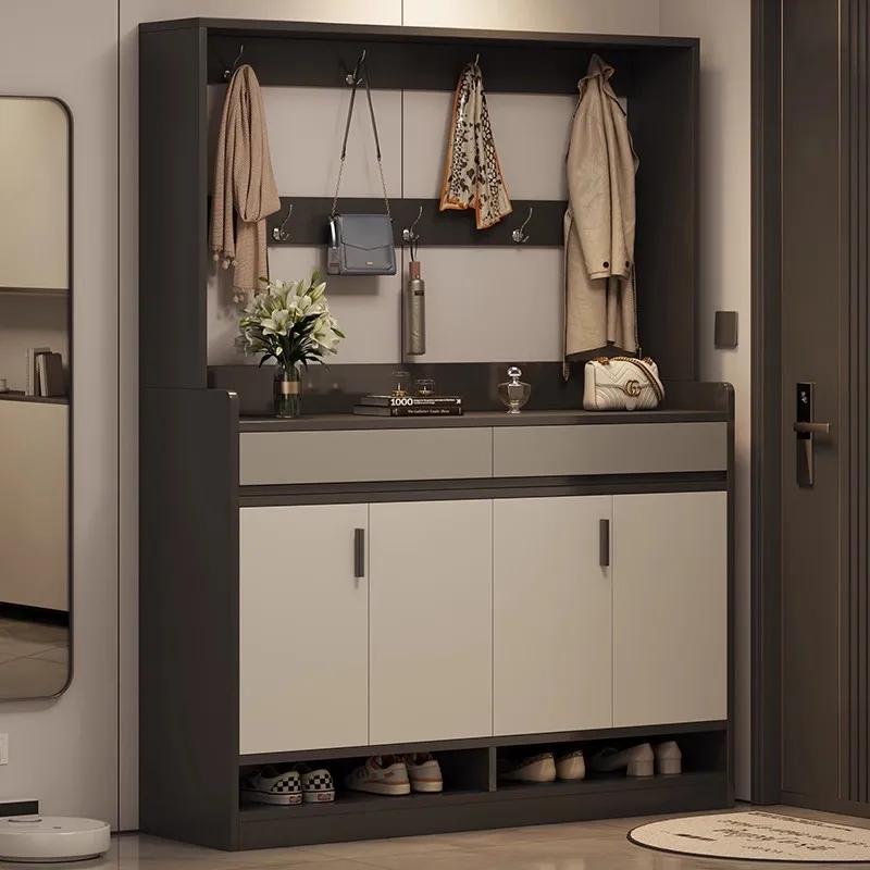

Shoe cabinet household door indoor integrated locker with hanger entrance door multi-functional new entrance cabinet shoe rack