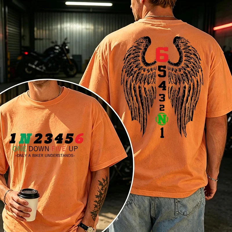 Summer Fashion ​​Y2k Clothes 1N23456 Motorcycle Gear Shift Motorcyclist Biker Motorbike T-Shirt Men Funny Motorcycle Day Tops