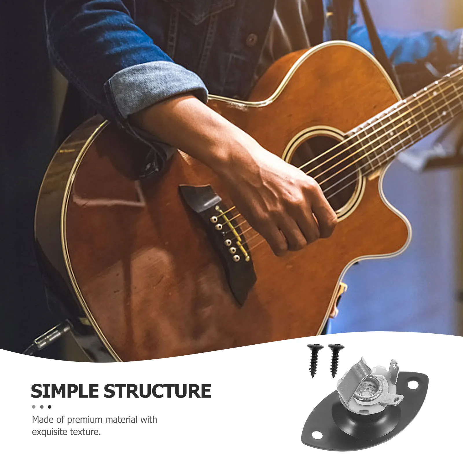 

Guitar Jack Electric Socket Hardware Part Board Black Accessories Tail Pin Output