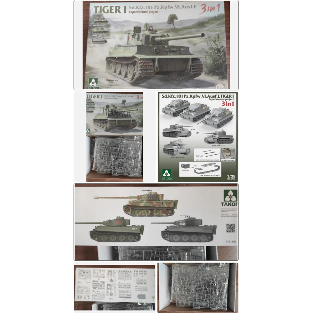 

TAKOM 2192 Масштабная модель 1:35 SdKfz 181 PzKpfw VI Ausf E Tiger I, экспериментальный проект тяжелого танка, пластиковый сборный конструктор-игрушка