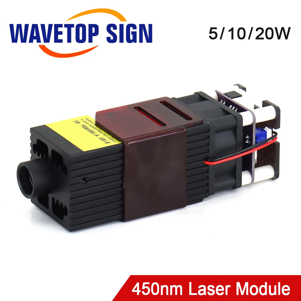 

WaveTopSign Blue Laser Module 1.6W 5W 10W 20W 450nm Blu-ray DIY Laser Engraving Cutting