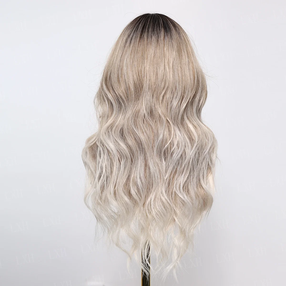 HD Lace Ombre Blond Natural Wave 24Inch Glueless Women Front Wig Hair Pre Plucked Transparent Lace Hair Wig