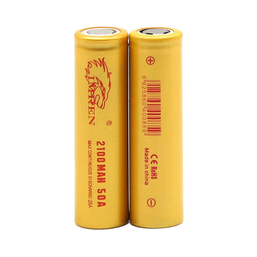 

IMREN New Original 18650 3.7V 2100mAh Discharge 50A Battery Rechargeable Battery Li-ion Battery for Flashlights Headlamps Toys