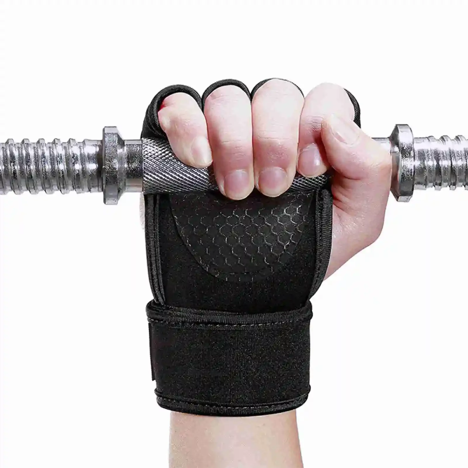 Halbfinger-Gewichtheber-Trainingshandschuhe, Rutschfester Handgelenk- und Handflächenschutz, Fitnesshandschuhe für Männer und Frauen zum Radfahren – Detail 6