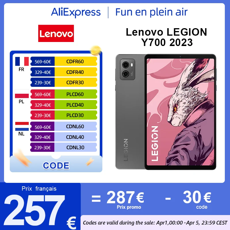 Global ROM Lenovo LEGION Y700 2023 Snapdragon 8+ Gen 1 8,8 inch 144Hz display 13MP camera 6550mAh