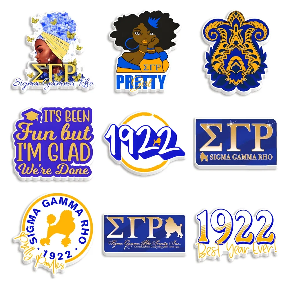 Sigma gama rho sorority 1922 10pcs/lot pryskyřice planární průhledný akryl glittery akryl pro DIY dar řemesel příslušenství