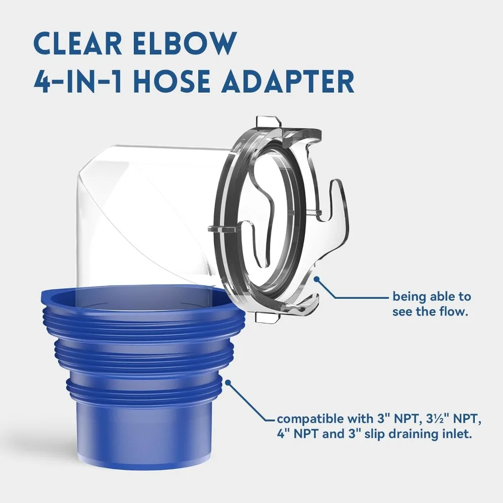 طقم خرطوم الصرف الصحي RV بطول 20 قدمًا مع تركيب دوار ومحول رؤية واضحة وأغطية تخزين للتخييم #5