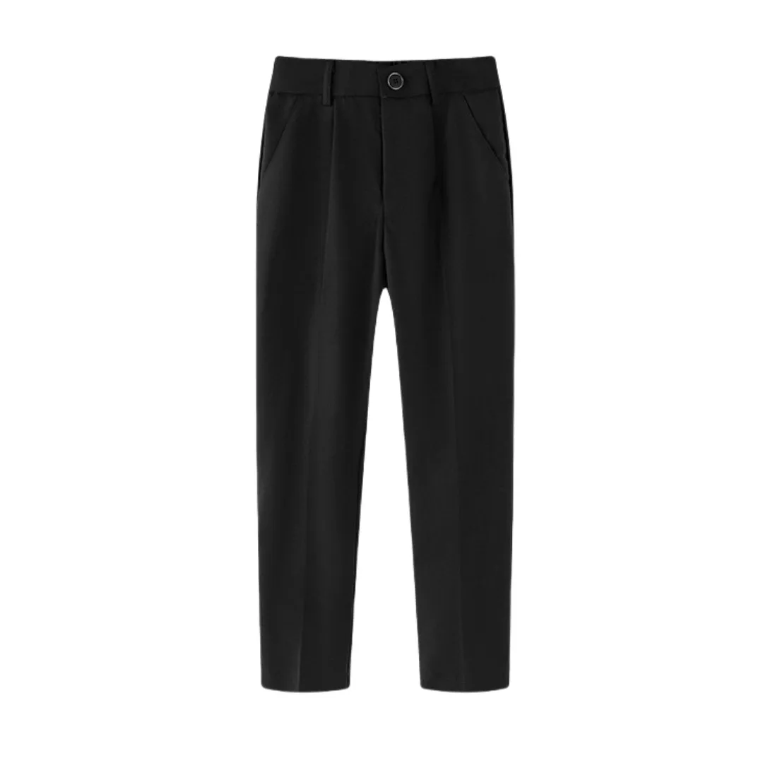 Boy Formal Wear Pants Long Blazers Trousers Size 110-170 Solid Color Gray Blue Black Red Khaki School Pants Children Long Pants