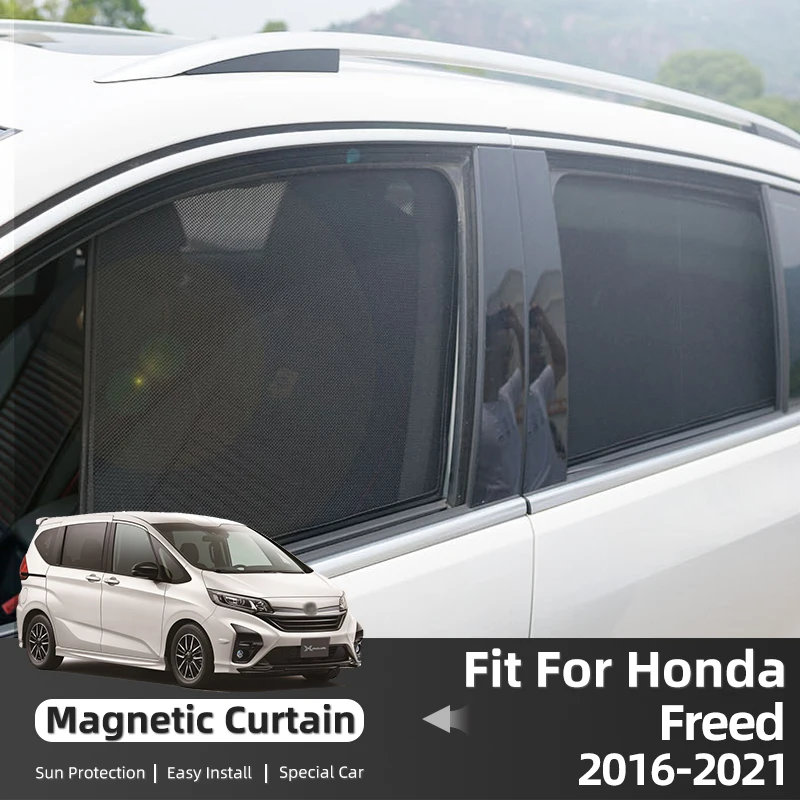 

For Honda Freed GB 2016-2023 Rear Side Window Sun Shade Car Sunshade Magnetic Front Windshield Mesh Curtain Auto Acessories