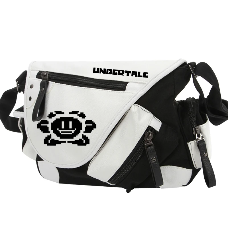 Imagem -02 - Anime Undertale Sans Lona Casual Zíper Bolsa de Ombro Crossbody Schoolbags Mensageiro Bolsas