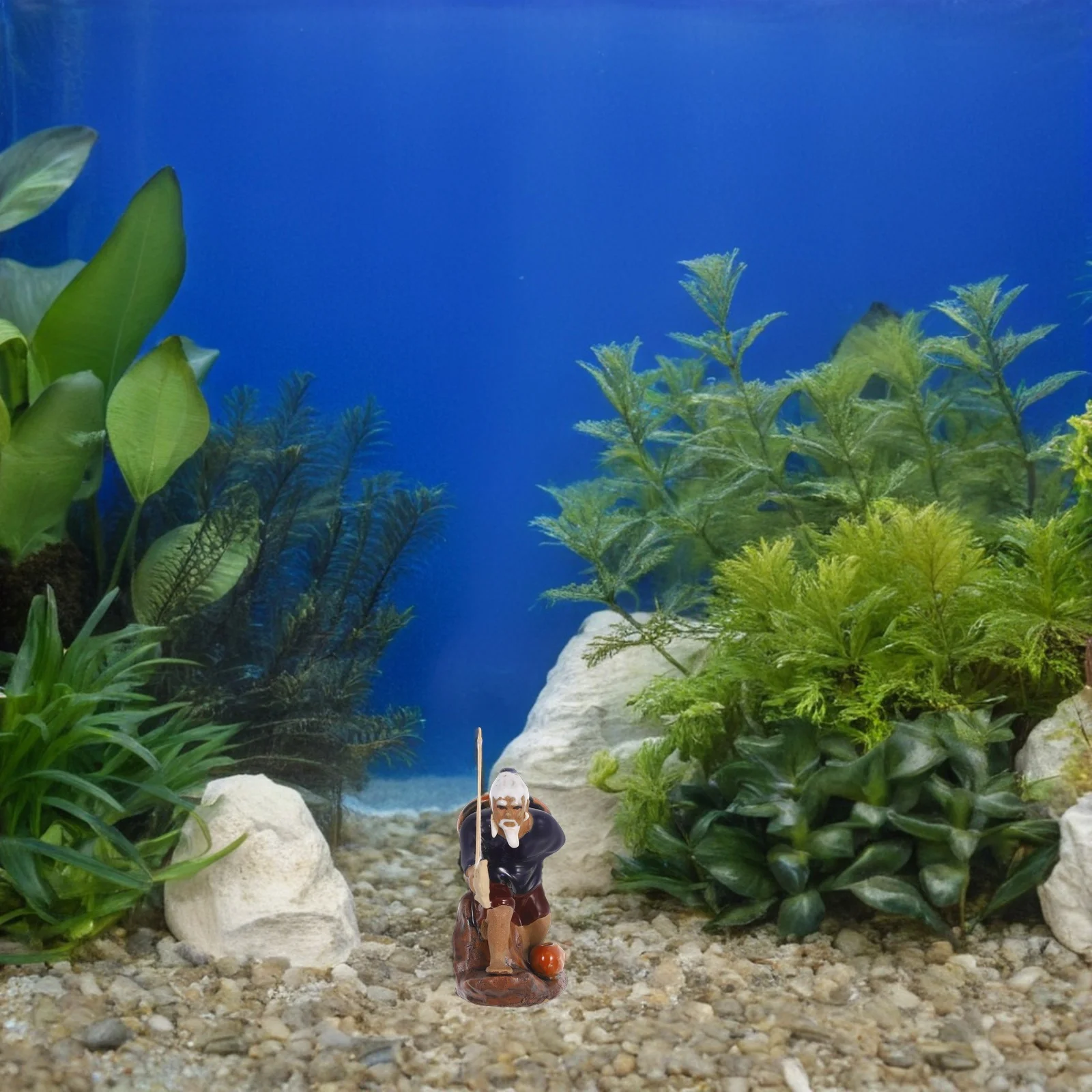 

2Pcs Mini Fisherman Figurines Ceramic Sculpture Micro Landscape Ornament for Bonsai Terrarium Fairy Garden Aquarium Decoration