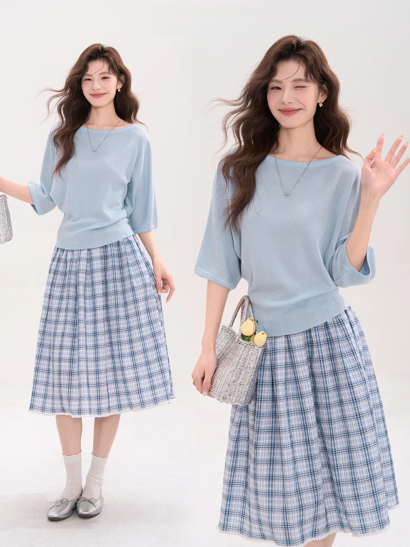 

Heme Spring Summer Women's Knitwear ort Sve Batwing Casual Loose Fit Classic Sle Faionable Top Casual Faion