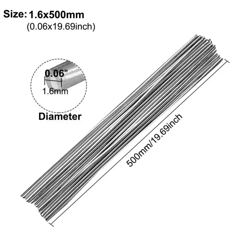 5-10Pcs 1.6mm/2.0mm No-Solder Aluminum Welding Rods, Low-Temp Brazing Wire, Solder Kit for Aluminum & Tin Repair Tools