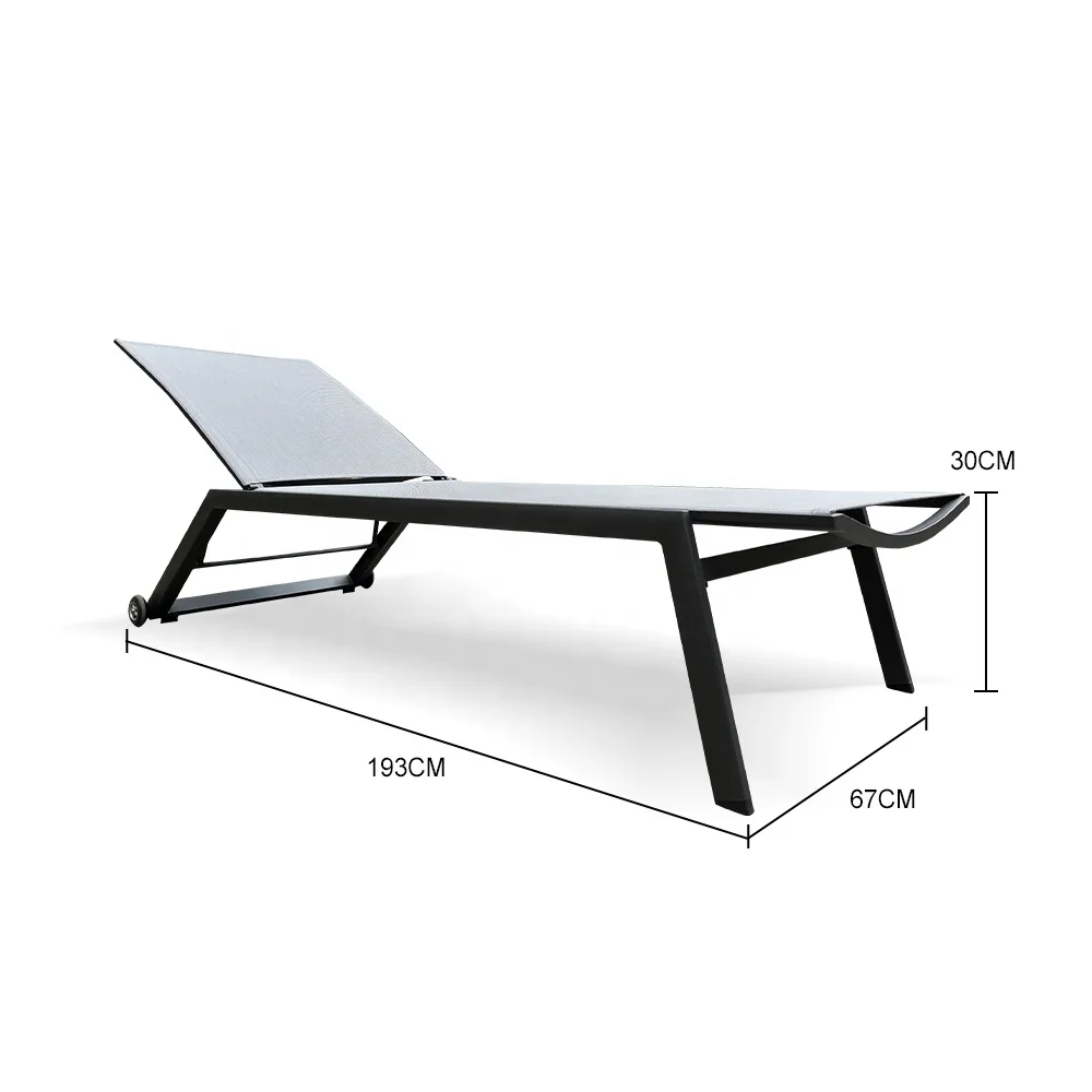 xx-Cheap Mesh Pool Lounge Chair Wholesale Sun Lounger Hotel Beach Service Resort Poolside Aluminum Outdoor Garden Furniture