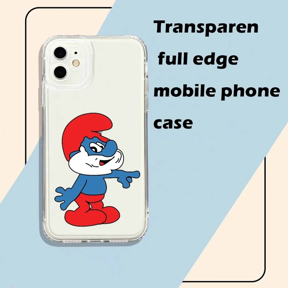 Cartoon The S-Smurfs Phone Case For Iphone 15 11 13 14 Pro Max 7 8 Plus X Xr Xs Max Se2020 12mini Transparent Cover