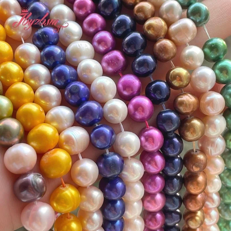 Natural Cultured Freshwater Pearl Stone Beads DIY Loose Strand 15 Inch 7-9mm For Necklace Bracelats Jewelry Making Free shipping